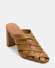 NAKITA Natural Square-Toe Woven Mule Women's Heel | Steve Madden Sale