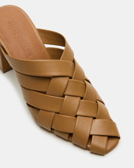 NAKITA Natural Square-Toe Woven Mule Women's Heel | Steve Madden Sale