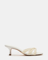 CARY Pearl Ivory Square-Toe Strappy Mule Women's Heel | Steve Madden for Sale