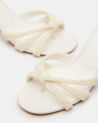 CARY Pearl Ivory Square-Toe Strappy Mule Women's Heel | Steve Madden for Sale