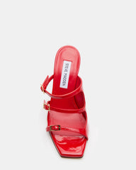OPULENT Red Leather Square Toe Mule Heel | Women's Heels | Steve Madden outlet