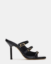 OPULENT Black Leather Square Toe Mule Heel | Women's Heels | Steve Madden outlet