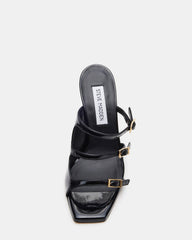 OPULENT Black Leather Square Toe Mule Heel | Women's Heels | Steve Madden outlet