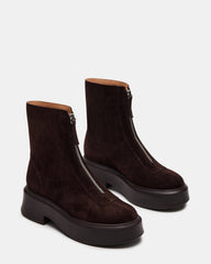JONES Chocolate Brown Suede Zipper Lug Women's Ankle Boot | Steve Madden near me