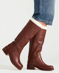 RIGGS Rust Leather Square-Toe Women's Boot | Steve Madden discount