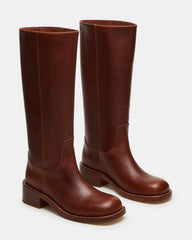 RIGGS Rust Leather Square-Toe Women's Boot | Steve Madden discount