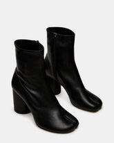 CARO Black Leather Tabi Split-Toe Block Heel Women's Ankle Boot | Steve Madden Sale