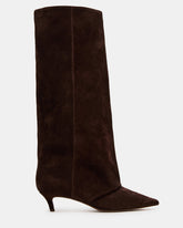 LUCA Brown Suede Pointed-Toe Cuffed Kitten Heel Women's Boot | Steve Madden online