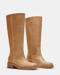 RIGGS Banana Leather Wide Calf Square-Toe Women's Boot | Steve Madden outlet