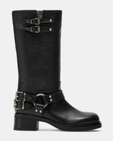 ASTOR Black Leather Knee-High Boot | Women's Boots | Steve Madden online