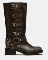 ROCKY Brown Distressed Wide Calf Knee-High Moto Women's Boot | Steve Madden online