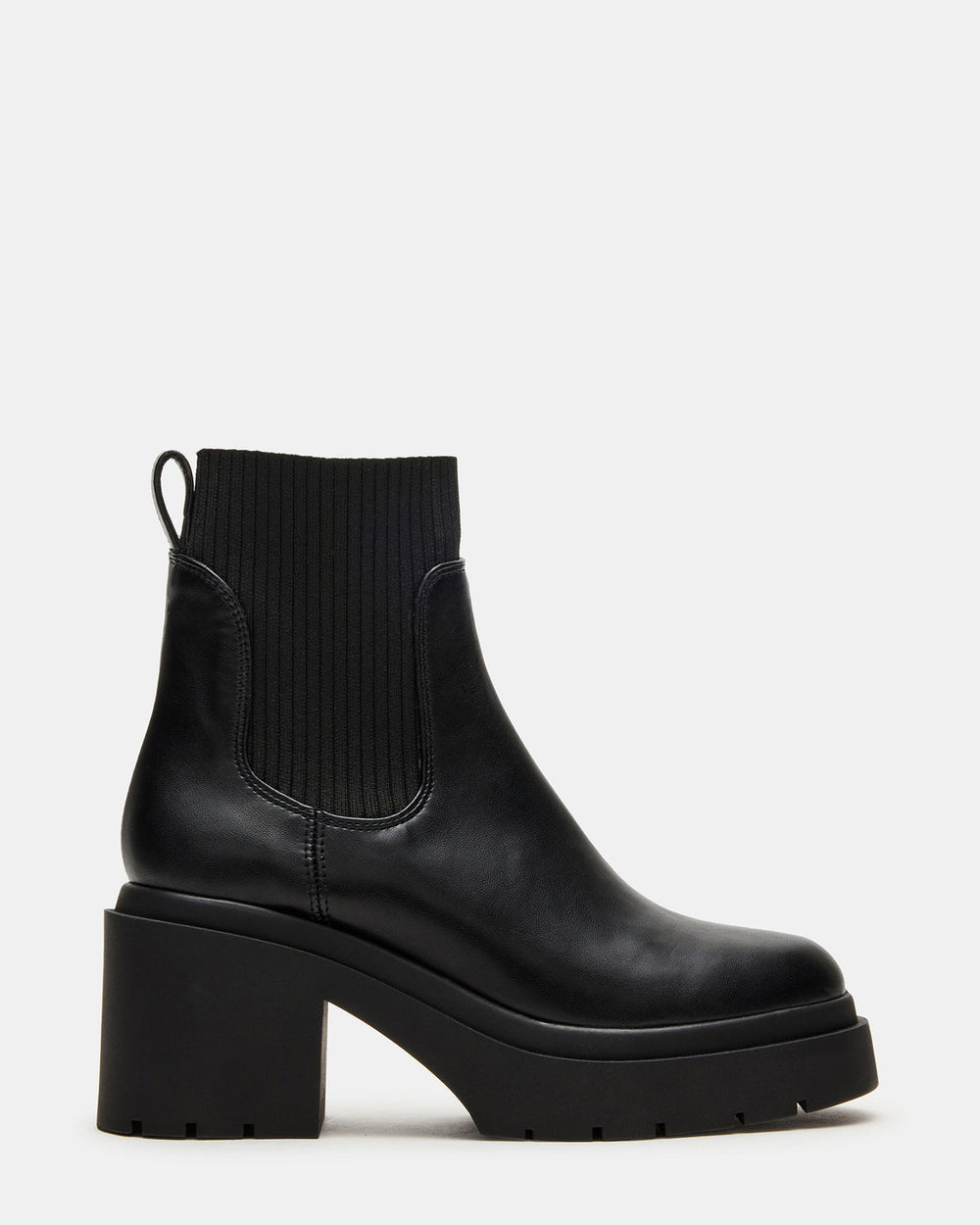 KOA Black Lug Sole Chelsea Women's Ankle Boot | Steve Madden US