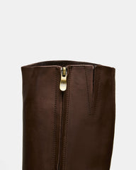 BELMONT Brown Leather Knee-High Women's Riding Boot | Steve Madden outlet