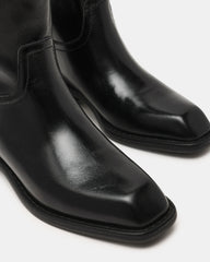 PRIMO Black Leather Square-Toe Women's Boot | Steve Madden for Sale