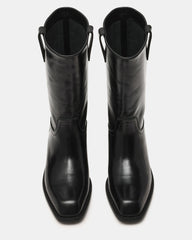 PRIMO Black Leather Square-Toe Women's Boot | Steve Madden for Sale