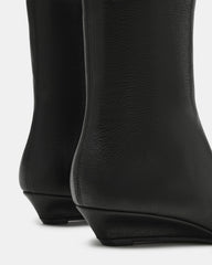 FLAIRE Black Leather Square-Toe Wedge Bootie Women's Ankle Boot | Steve Madden outlet