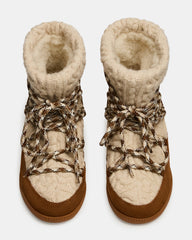 WYSTAN Taupe Multi Lace-Up Women's Ankle Boot | Steve Madden Sale
