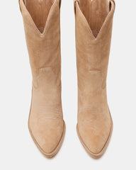 SALLY Sand Suede Pointed-Toe Western Block Heel Women's Boot | Steve Madden online