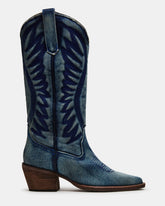 ALBANY Denim Fabric Pointed-Toe Women's Western Boot | Steve Madden discount