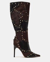 REVIVE Brown Multi Wide Calf Pointed-Toe Knee-High Stiletto Women's Boot | Steve Madden discount