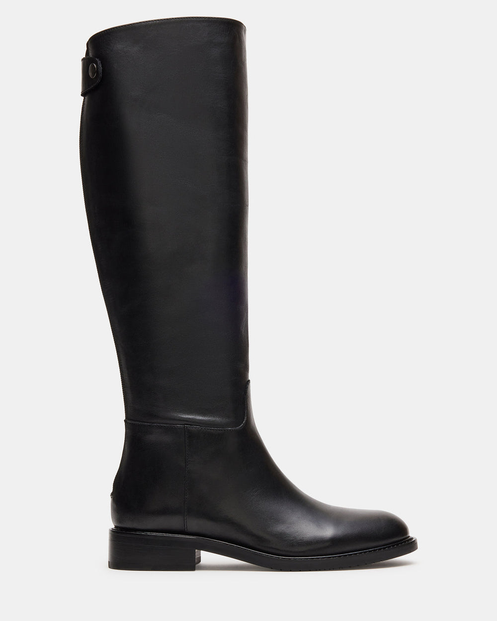 BEREN Black Leather Knee-High Women's Riding Boot | Steve Madden US