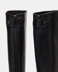 BEREN Black Leather Knee-High Women's Riding Boot | Steve Madden US