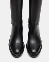 BEREN Black Leather Knee-High Women's Riding Boot | Steve Madden US