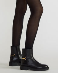 DIABLO Black Leather Women's Ankle Boot | Steve Madden outlet