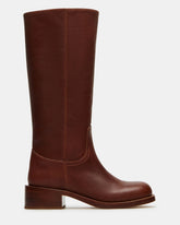 RIGGS Rust Leather Wide Calf Square-Toe Women's Boot | Steve Madden discount