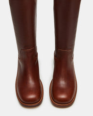 RIGGS Rust Leather Wide Calf Square-Toe Women's Boot | Steve Madden discount