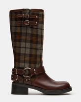 ASTOR Flannel Brown Multi Knee-High Women's Boot | Steve Madden outlet
