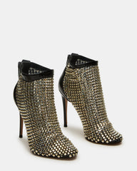 DANCIN Gold Multi Stiletto Heeled Mesh Rhinestone Women's Ankle Boot | Steve Madden Sale