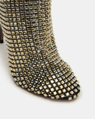 DANCIN Gold Multi Stiletto Heeled Mesh Rhinestone Women's Ankle Boot | Steve Madden Sale
