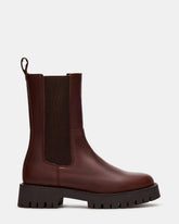 LOWA Brown Leather Lug Chelsea Platform Women's Ankle Boot | Steve Madden for Sale