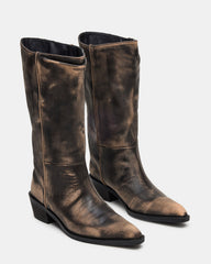 RAPTOR Black Distressed Pointed-Toe Block Heel Western Women's Boot | Steve Madden near me