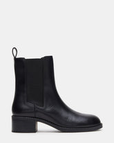 KAPLAN Black Leather Chelsea Block Heel Women's Ankle Boot | Steve Madden discount