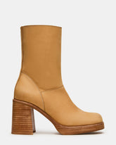 FUSION Banana Leather Square-Toe Block Heel Women's Ankle Boot | Steve Madden Sale