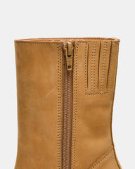 FUSION Banana Leather Square-Toe Block Heel Women's Ankle Boot | Steve Madden Sale