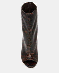 RYLIX Brown Snake Wedge Peep-Toe Women's Ankle Boot | Steve Madden Sale