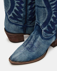 ALBANY Denim Fabric Wide Calf Pointed-Toe Women's Western Boot | Steve Madden near me