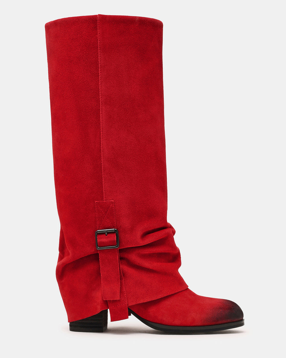 BOZEMAN Red Suede Knee-High Fold-Over Cuffed Women's Boot | Steve Madden discount