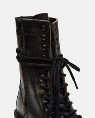 THERON Black Distressed Moto Combat Women's Ankle Boot | Steve Madden for Sale
