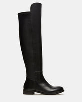 LANCASTER Black Leather Over-the-Knee Round Toe Women's Boots | Steve Madden discount