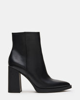 HARDEN Black Leather Women's Pointed-Toe Ankle Boot | Steve Madden US