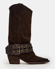 ASHWOOD Brown Suede Pointed-Toe Western Women's Boot | Steve Madden for Sale