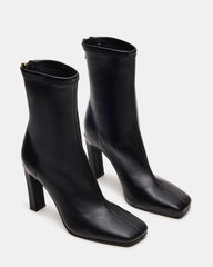KHELAN Black Square-Toe Heeled Women's Ankle Boot | Steve Madden US