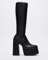 CYPRESS Black Women's Platform Vegan Leather Boots | Steve Madden outlet