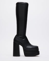 CYPRESS Black Women's Platform Vegan Leather Boots | Steve Madden outlet