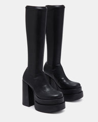 CYPRESS Black Women's Platform Vegan Leather Boots | Steve Madden outlet