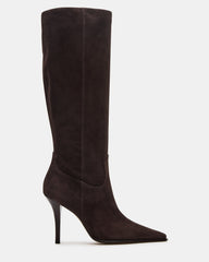 WESCOT Brown Suede Square-Toe Knee-High Heeled Women's Boot | Steve Madden for Sale